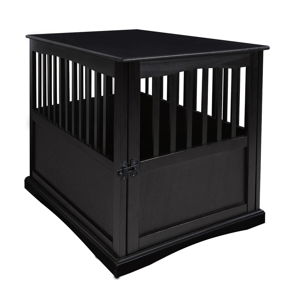 Newport Pet Dog Crate Furniture End Table, Black, 36"