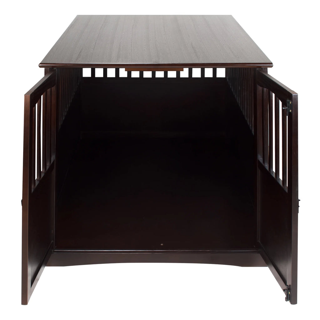 Wooden Extra Large Pet Crate Espresso End Table