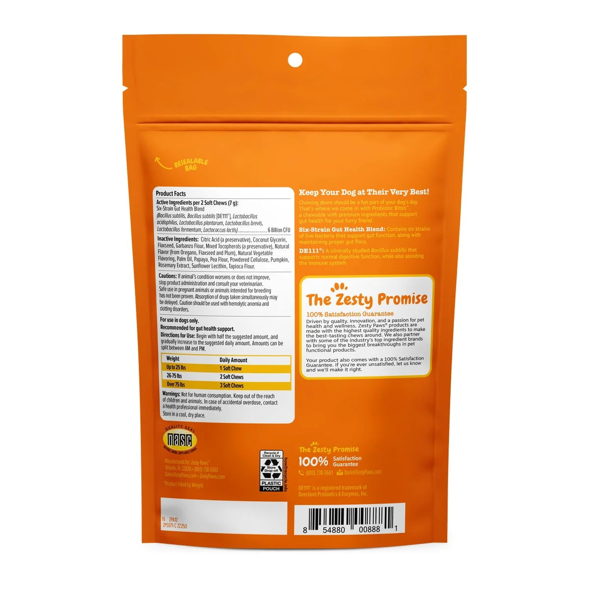 (6 Pack)  Probiotic Bites for Dogs, Pumpkin Flavor, 60 Count