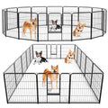 Dog Playpen, 16 Panels 32" Foldable Heavy Duty Metal Puppy Exercise Pen with Doors Indoor Outdoor