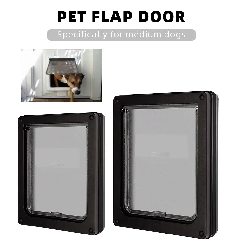 Pet Dog Door Safe Ferromagnetic Wall Entry Locking Automatically Close Pet Dog Cat Door Pet Supplies Flap Door Pet Door
