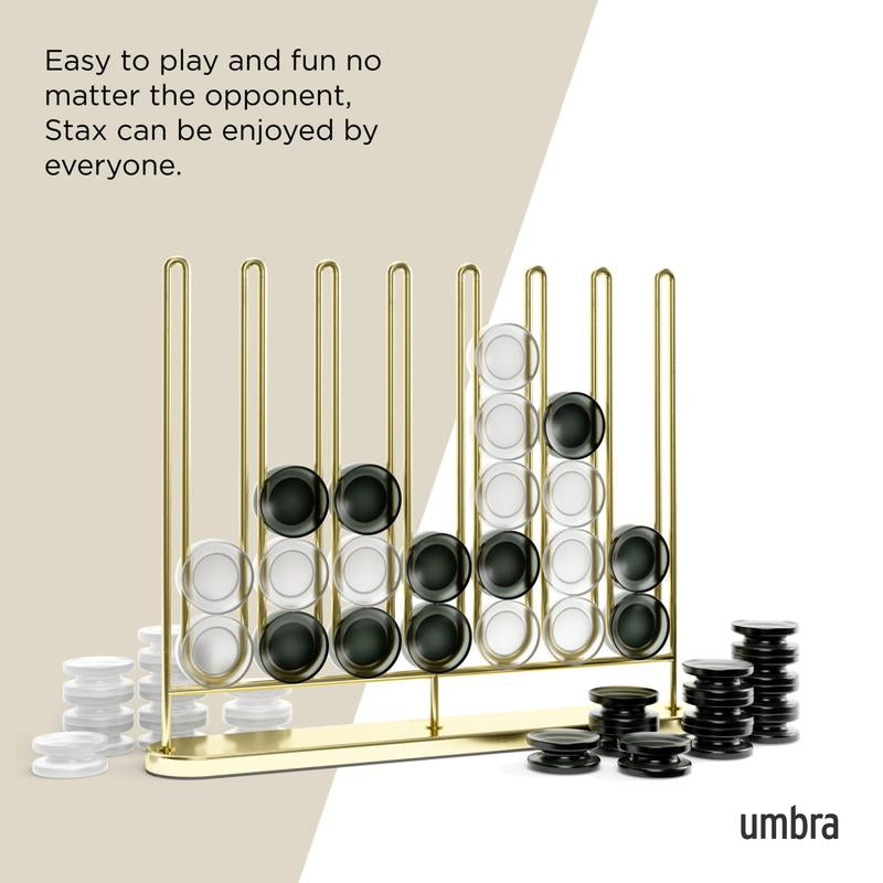 Umbra Stax 4 in a Row - Fun Game for Family & Friends, Perfect for Enertaining, Unique Board Game Designer Modern