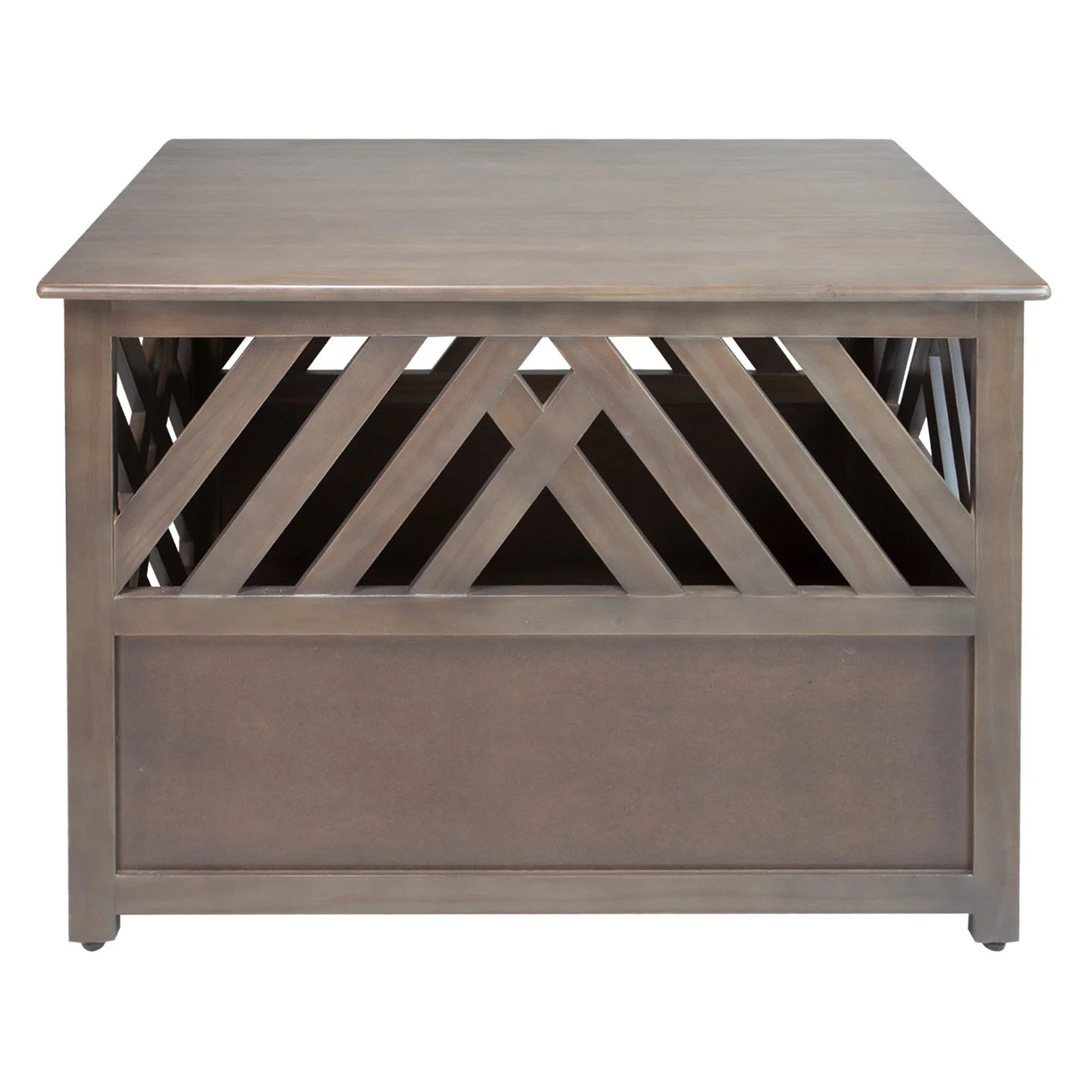 Modern Lattice Wooden Pet Crate End Table