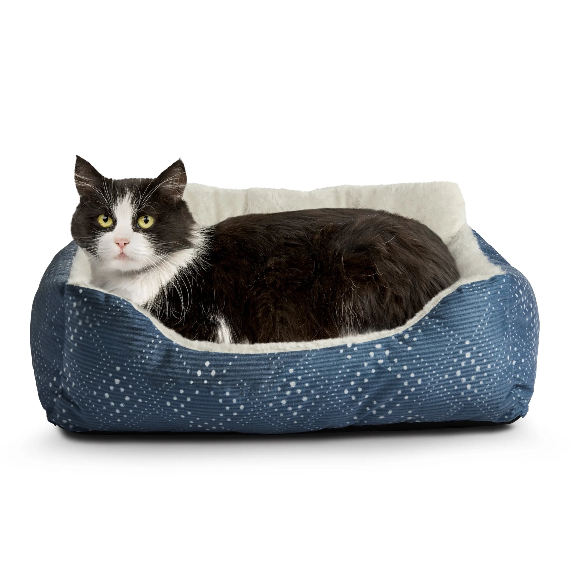 (6 Pack)  Dog & Cat Bed, Plush Lounger, Portable, Machine Washable, Blue, 21" X 17"