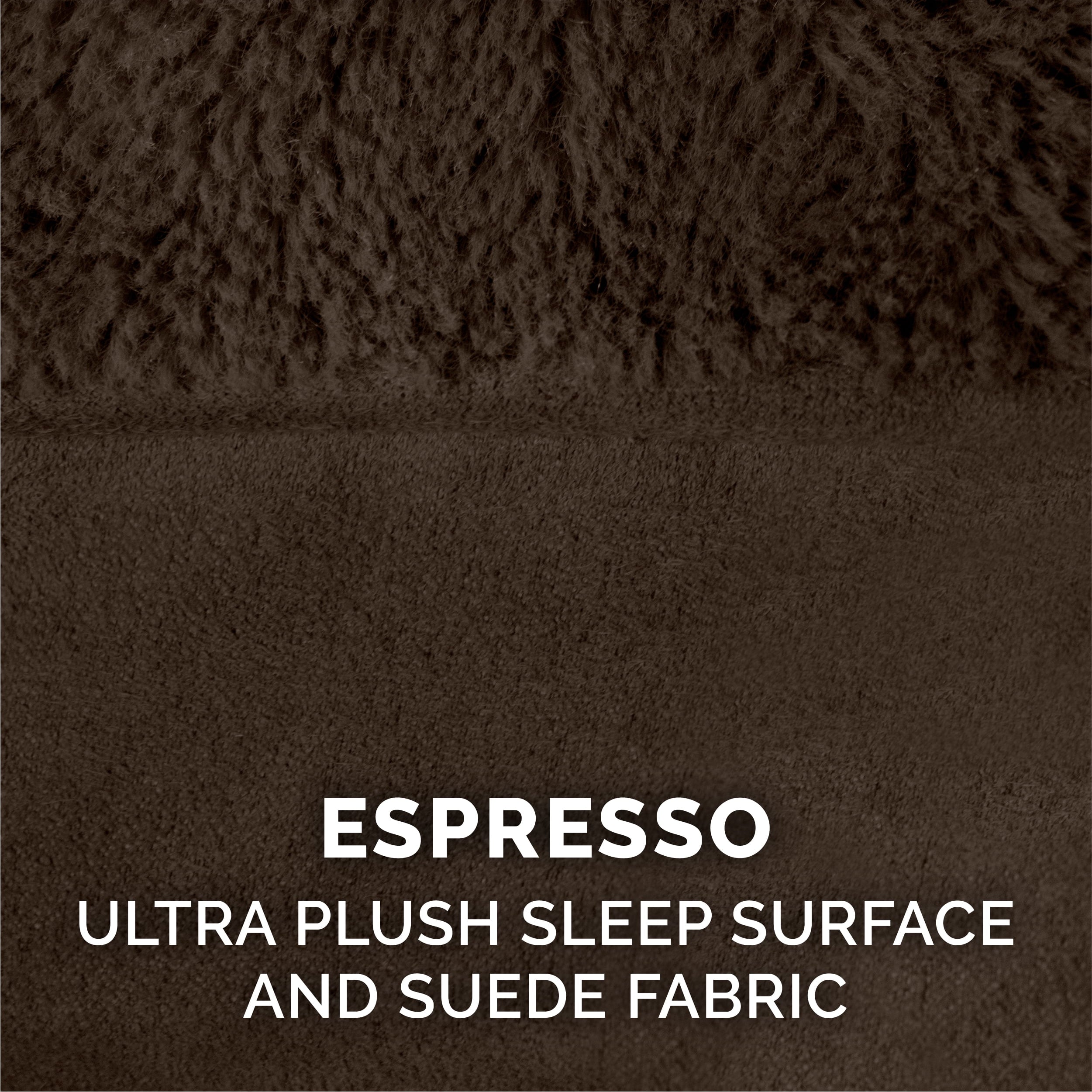 Plush & Suede Cooling Gel Foam Top Sofa Pet Bed for Dogs & Cats - Espresso, Jumbo