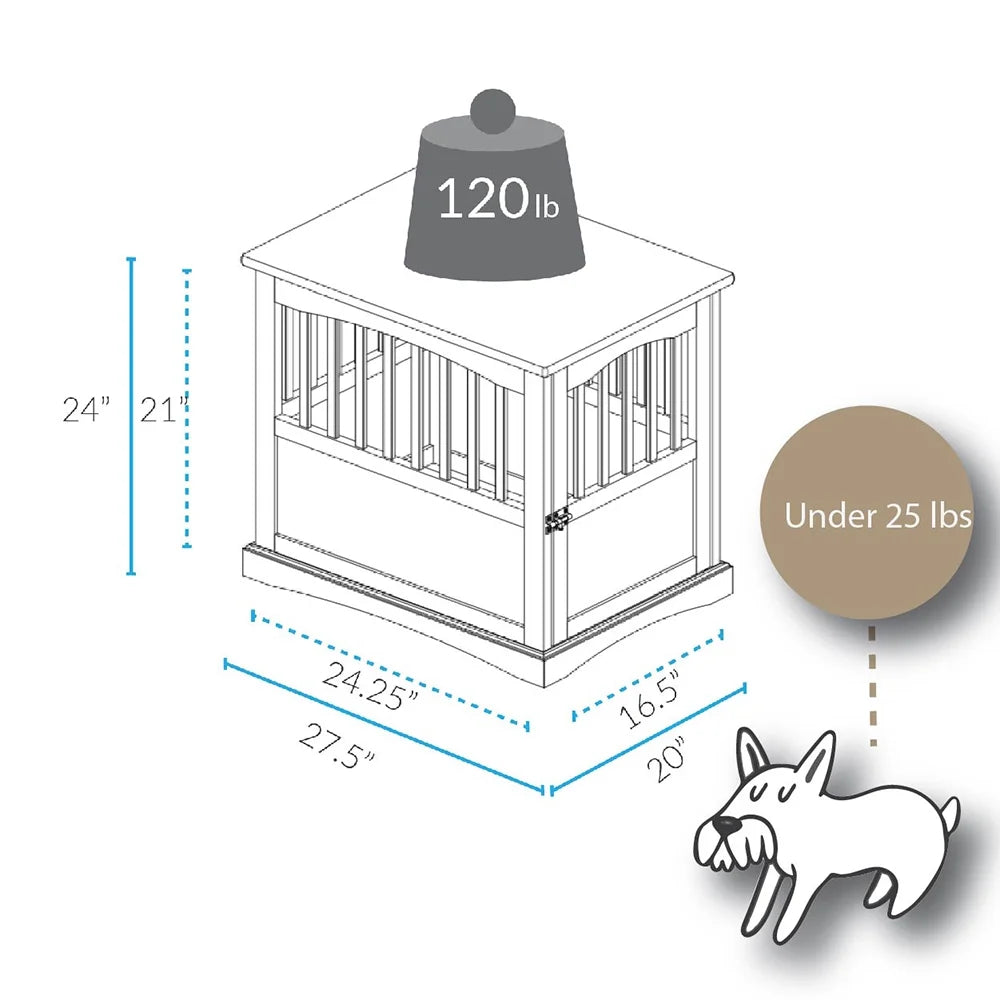 Pet Crate End Table - Walnut