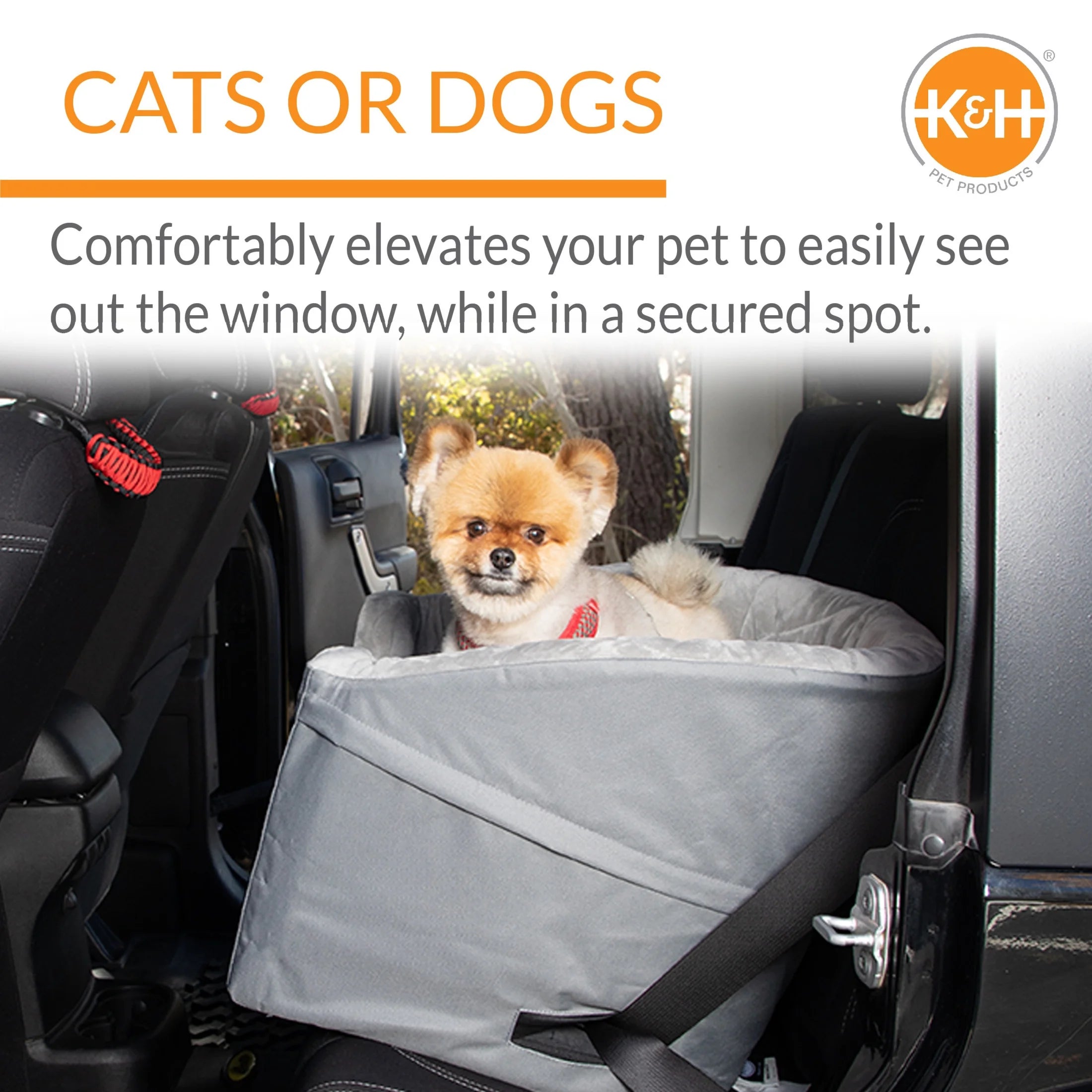 Bucket Booster Dog Car Seat Knockdown Gray/Gray Small