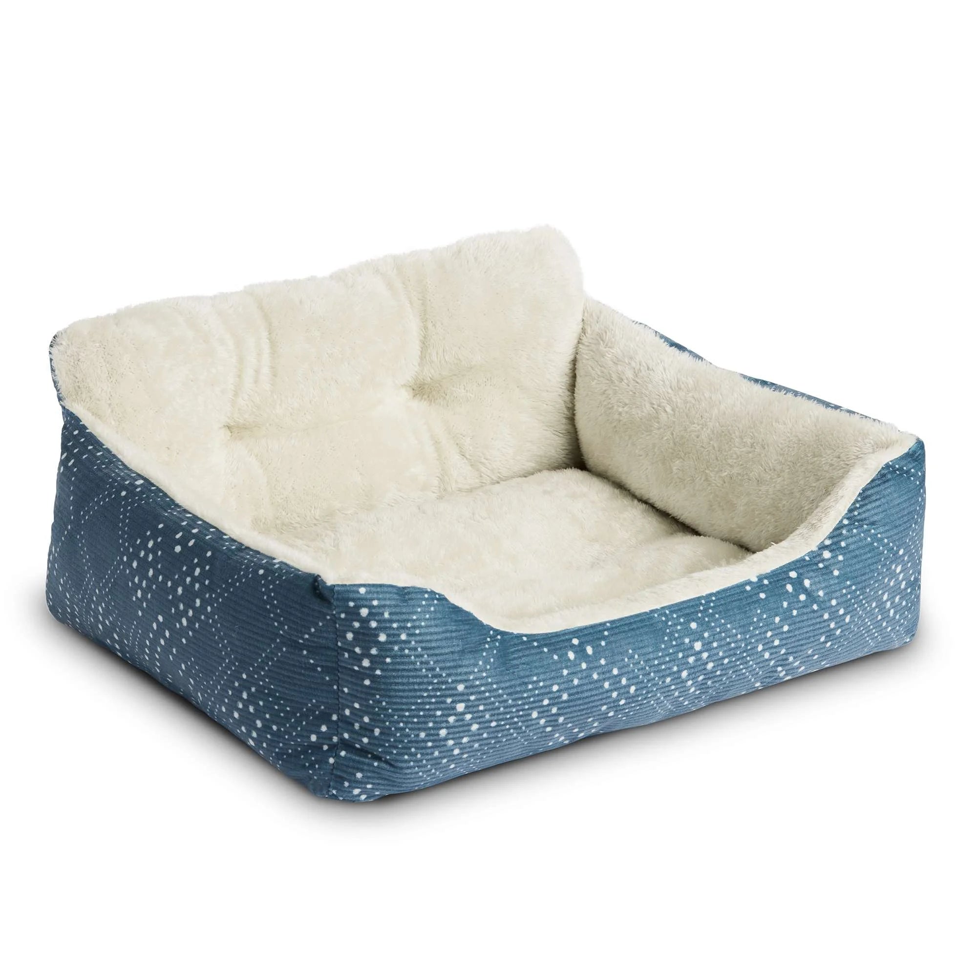 (6 Pack)  Dog & Cat Bed, Plush Lounger, Portable, Machine Washable, Blue, 21" X 17"