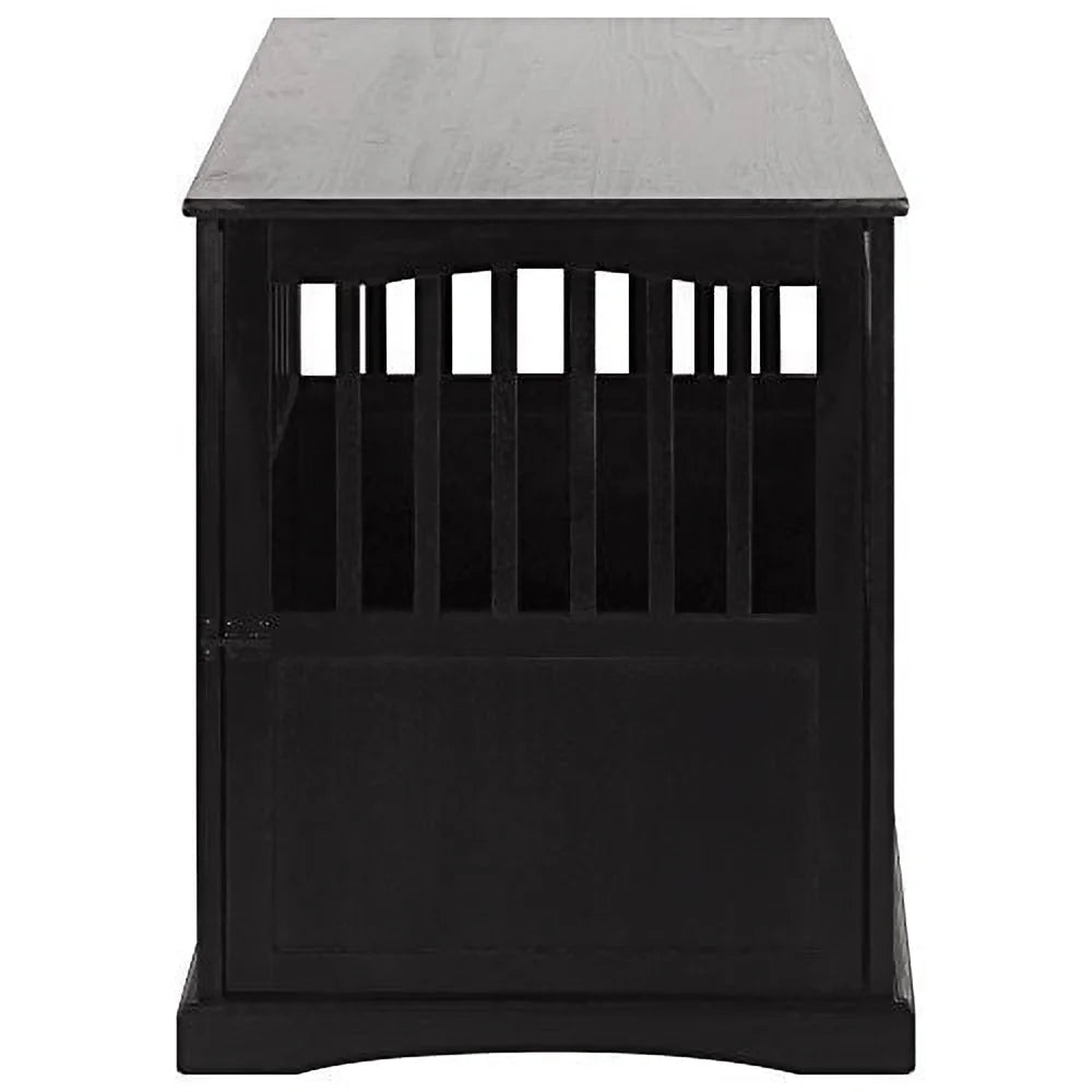 Newport Pet Dog Crate Furniture End Table, Black, 36"