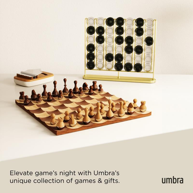 Umbra Stax 4 in a Row - Fun Game for Family & Friends, Perfect for Enertaining, Unique Board Game Designer Modern