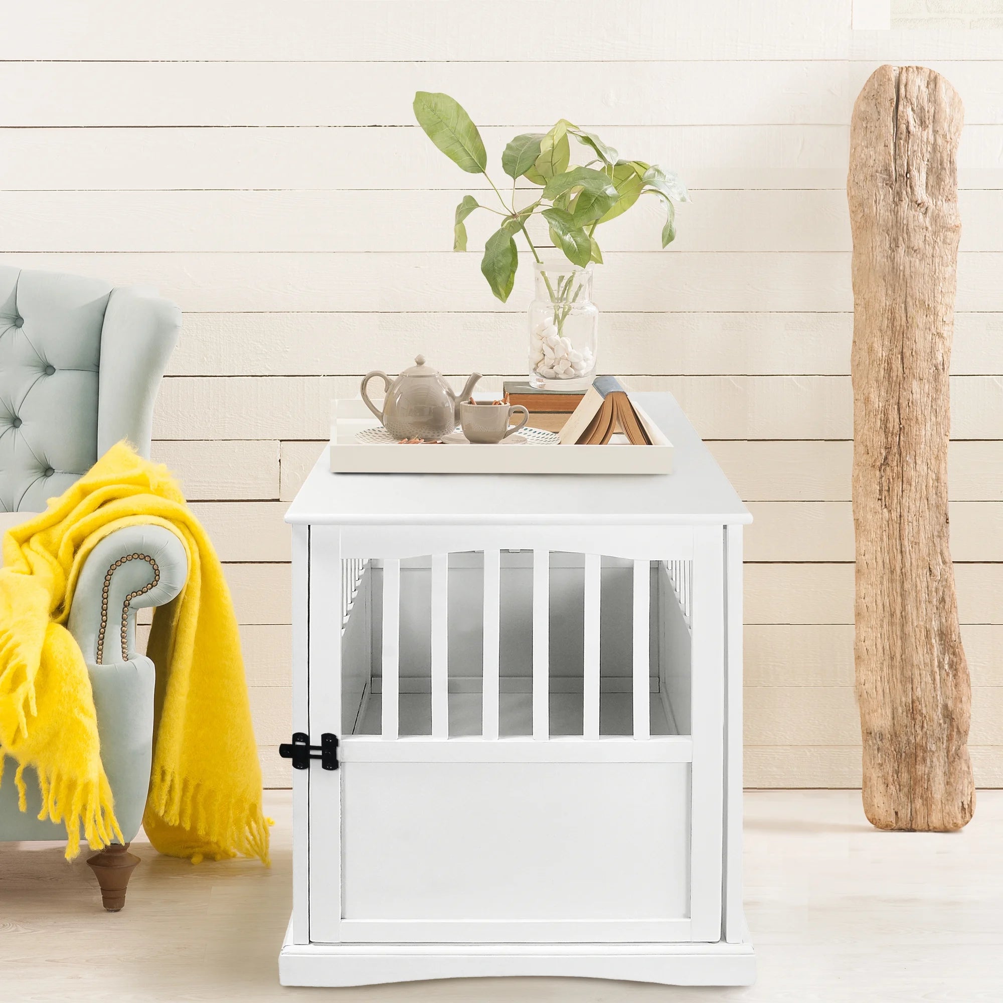 Pet Crate End Table-White