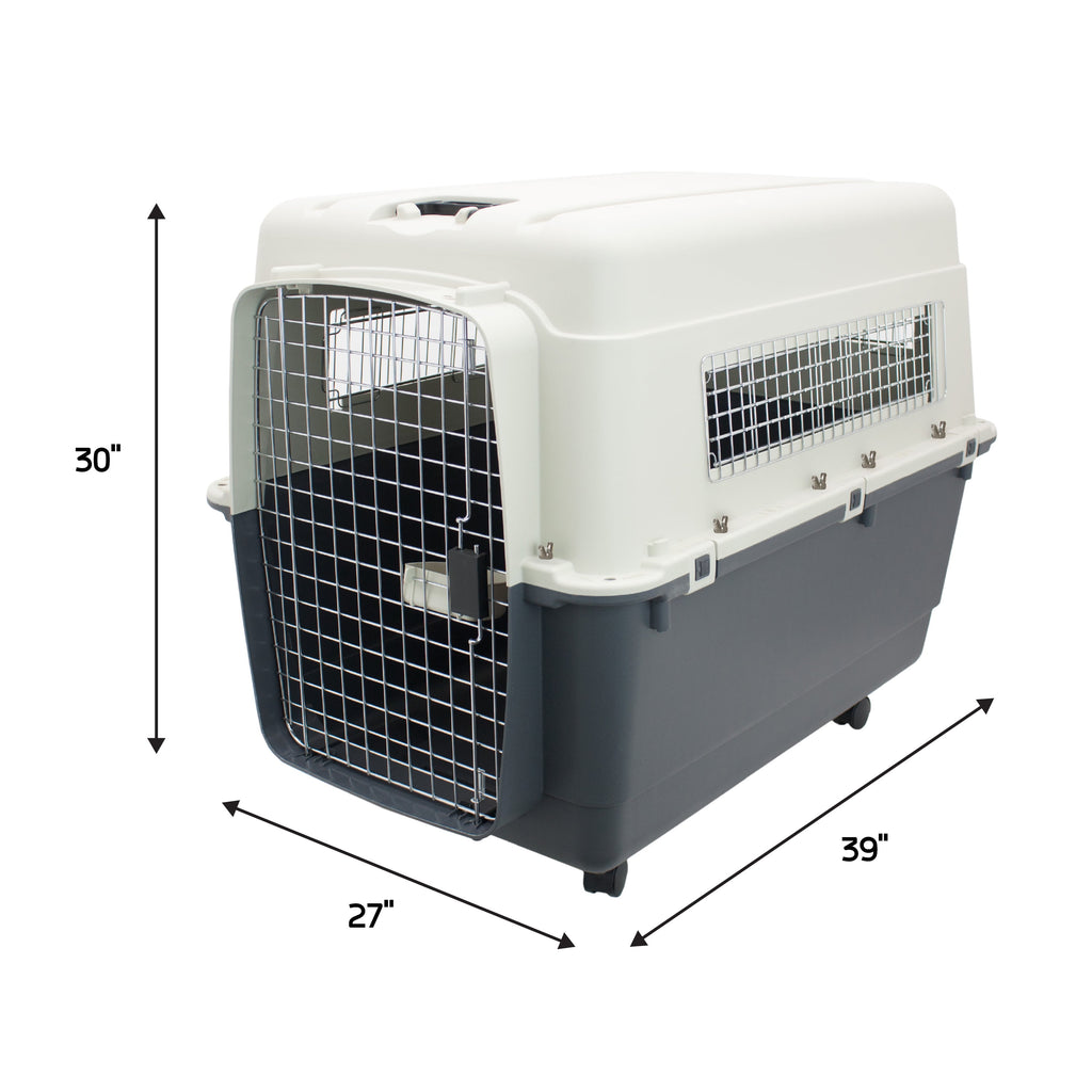 Airline Approved Plastic Dog Kennel with Wheels, Xx-Large