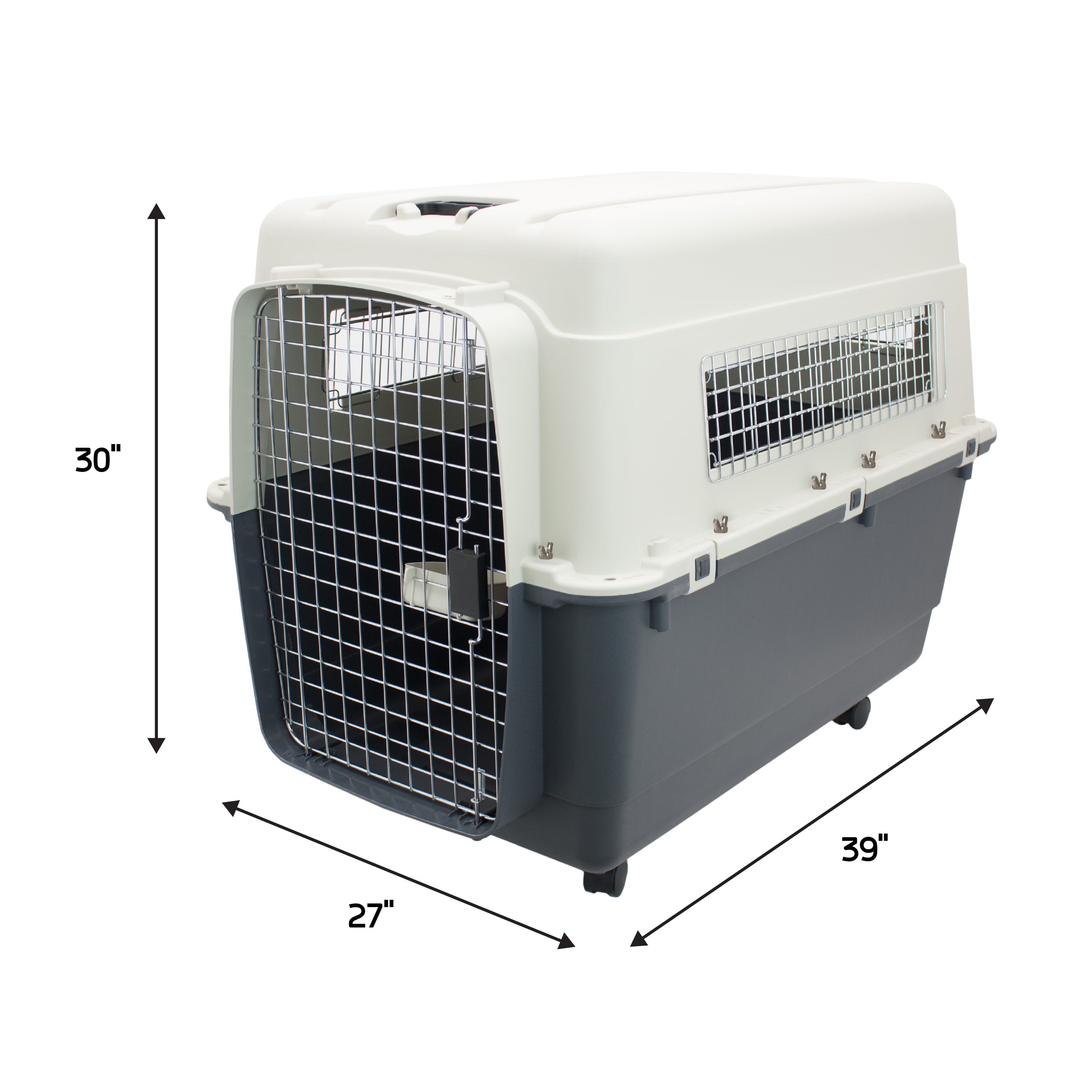 Airline Approved Plastic Dog Kennel with Wheels, Xx-Large