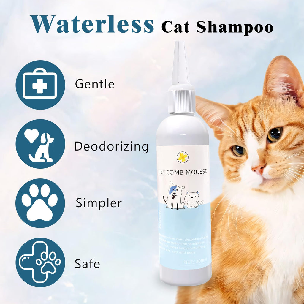 Pet Steam Brush for Dog & Cat–3-in-1 Spray Hair Removal Comb–Steam Brush for Shedding & Grooming–Water Brushes for Long & Short Haired Pets–Spritz Defur Comb–Includes Waterless Shampoo & Eye Wipes