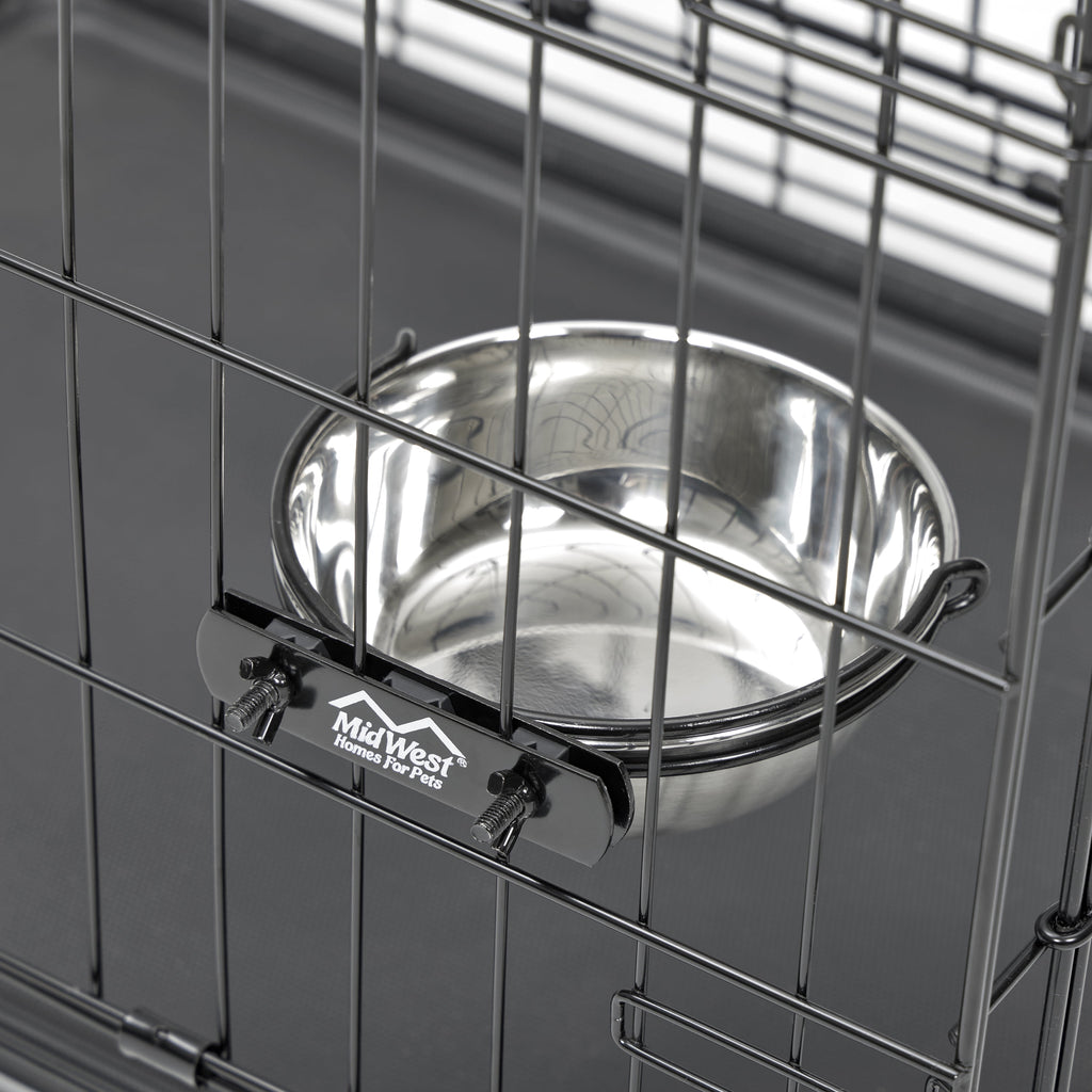 Medium Dog Crate Starter Kit with Double Door Icrate, Pet Bed, Cover & Bowls