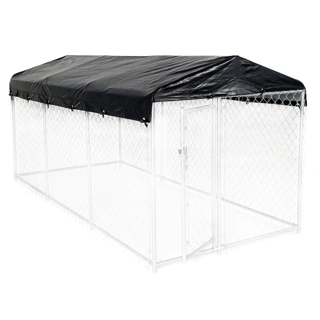 Weatherguard Outdoor Dog Kennel Roof Frame, Black, 15'L X 5'W X 1'H