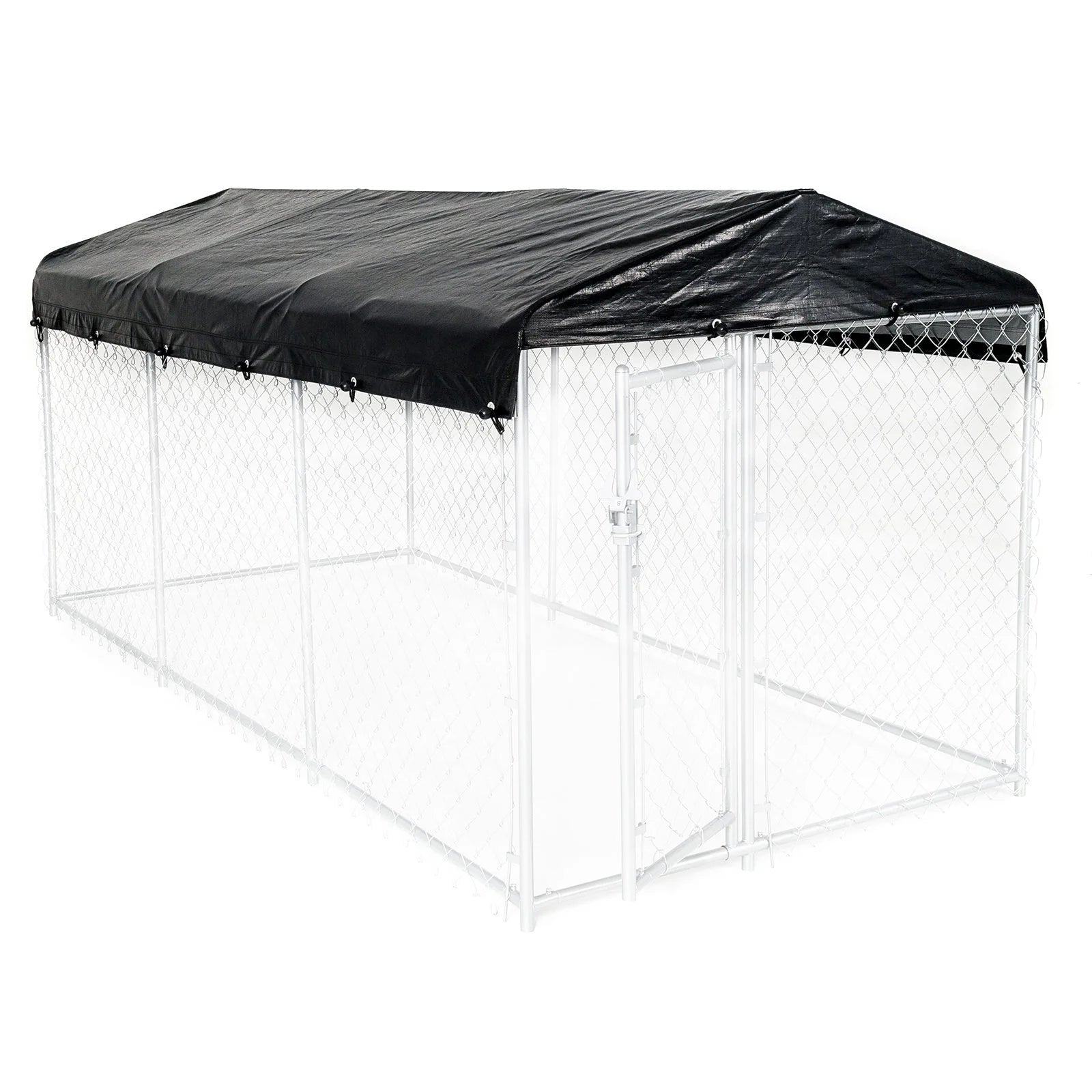 Weatherguard Outdoor Dog Kennel Roof Frame, Black, 15'L X 5'W X 1'H