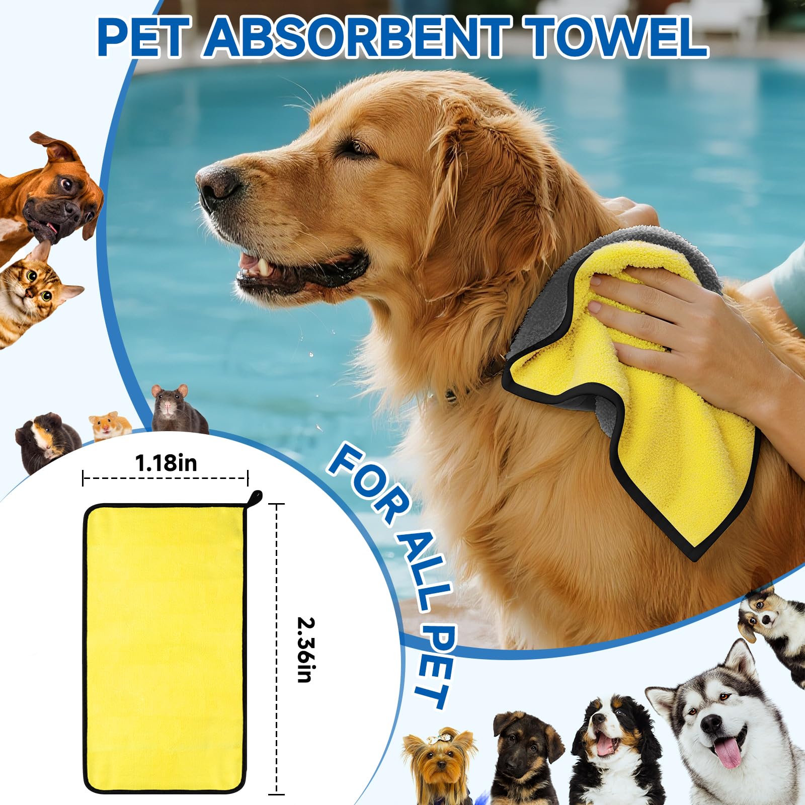 Pet Steam Brush for Dog & Cat–3-in-1 Spray Hair Removal Comb–Steam Brush for Shedding & Grooming–Water Brushes for Long & Short Haired Pets–Spritz Defur Comb–Includes Waterless Shampoo & Eye Wipes