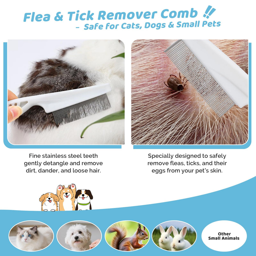Pet Steam Brush for Dog & Cat–3-in-1 Spray Hair Removal Comb–Steam Brush for Shedding & Grooming–Water Brushes for Long & Short Haired Pets–Spritz Defur Comb–Includes Waterless Shampoo & Eye Wipes