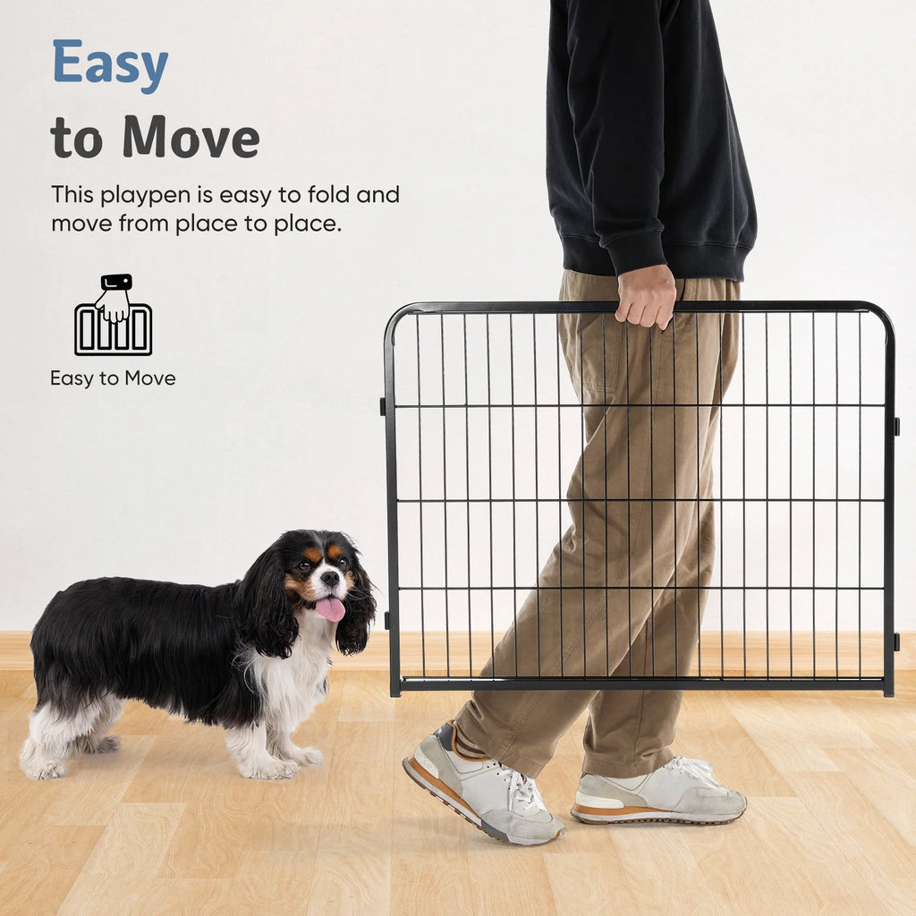 Dog Playpen, 16 Panels 32" Foldable Heavy Duty Metal Puppy Exercise Pen with Doors Indoor Outdoor