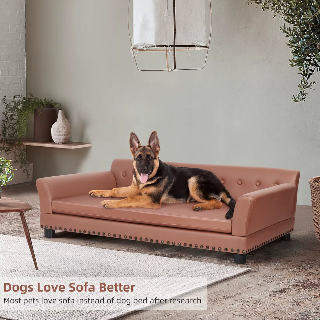 Pet Sofa Bed:  Waterproof Sofa-Type Dog Bed Pet Snuggle Lounge Bed with Removable Cushion