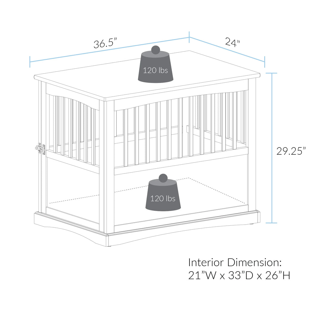 Pet Crate End Table - Walnut