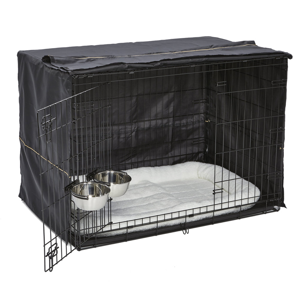Dog Crate Starter Kit with Bed, Cover & Bowls