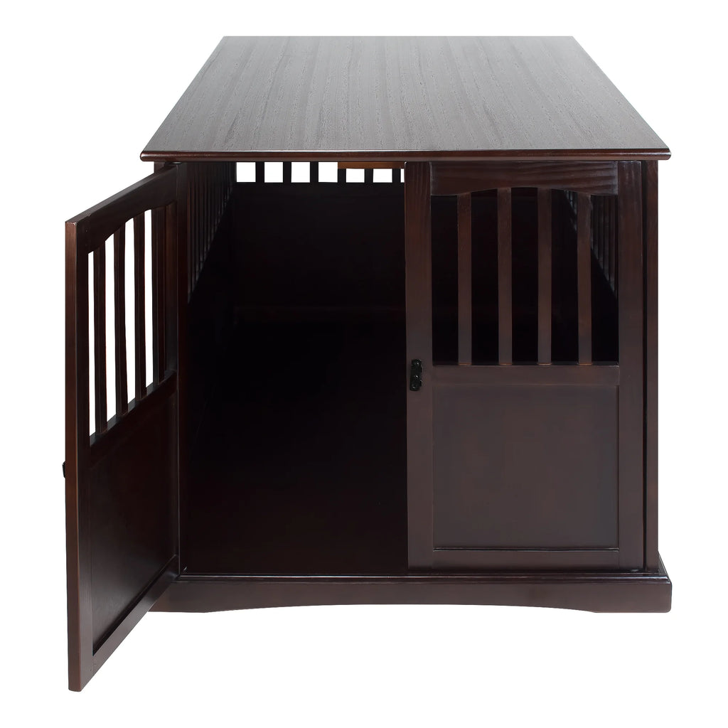 Wooden Extra Large Pet Crate Espresso End Table