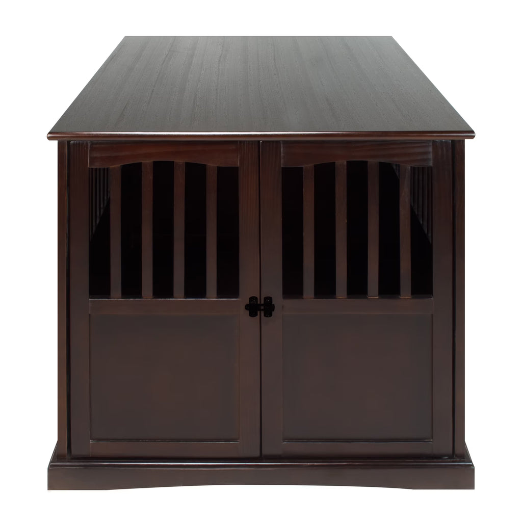 Wooden Extra Large Pet Crate Espresso End Table