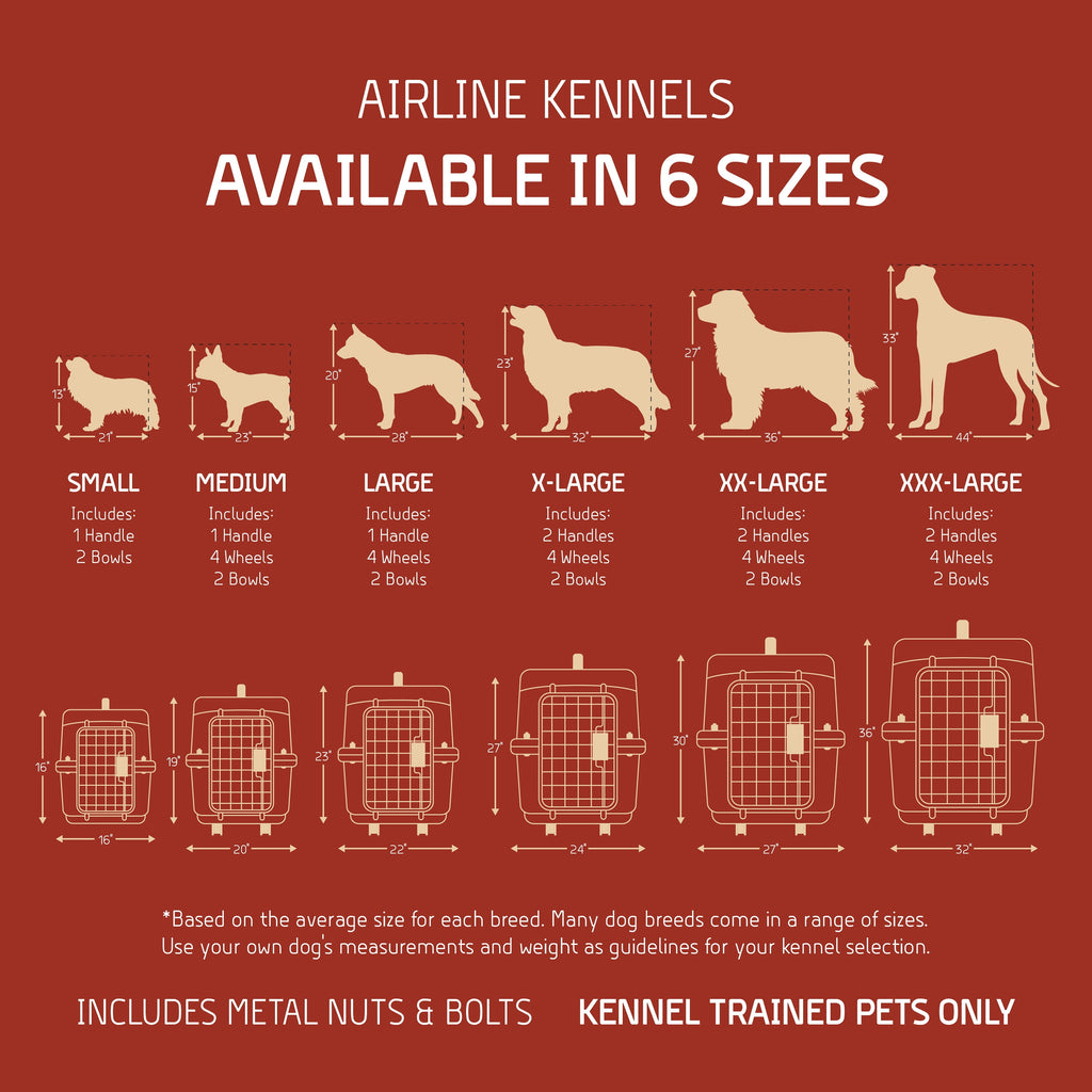 Airline Approved Plastic Dog Kennel with Wheels, Xx-Large