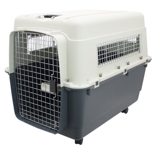 Airline Approved Plastic Dog Kennel with Wheels, Xx-Large