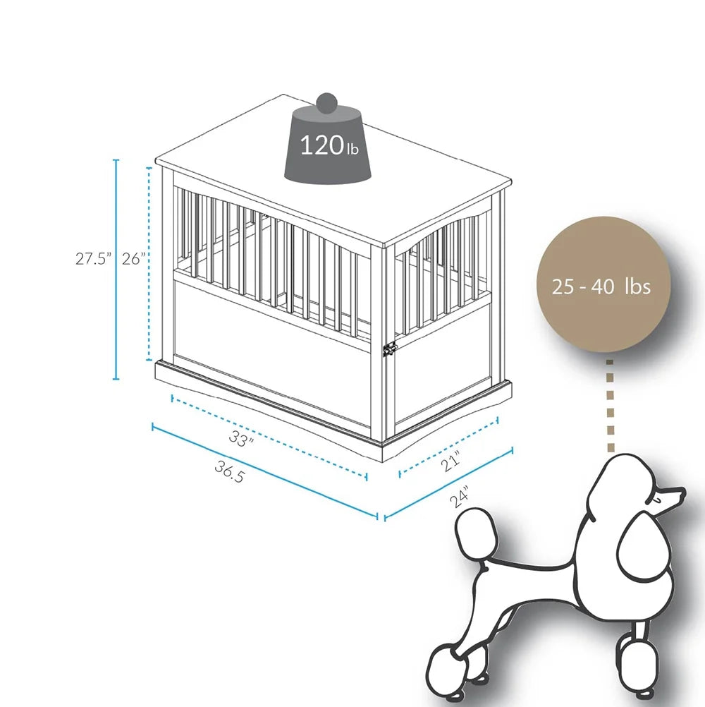 Pet Crate End Table - Walnut