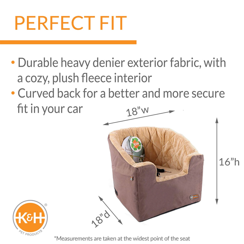 Bucket Booster Dog Car Seat Knockdown Tan/Tan Small