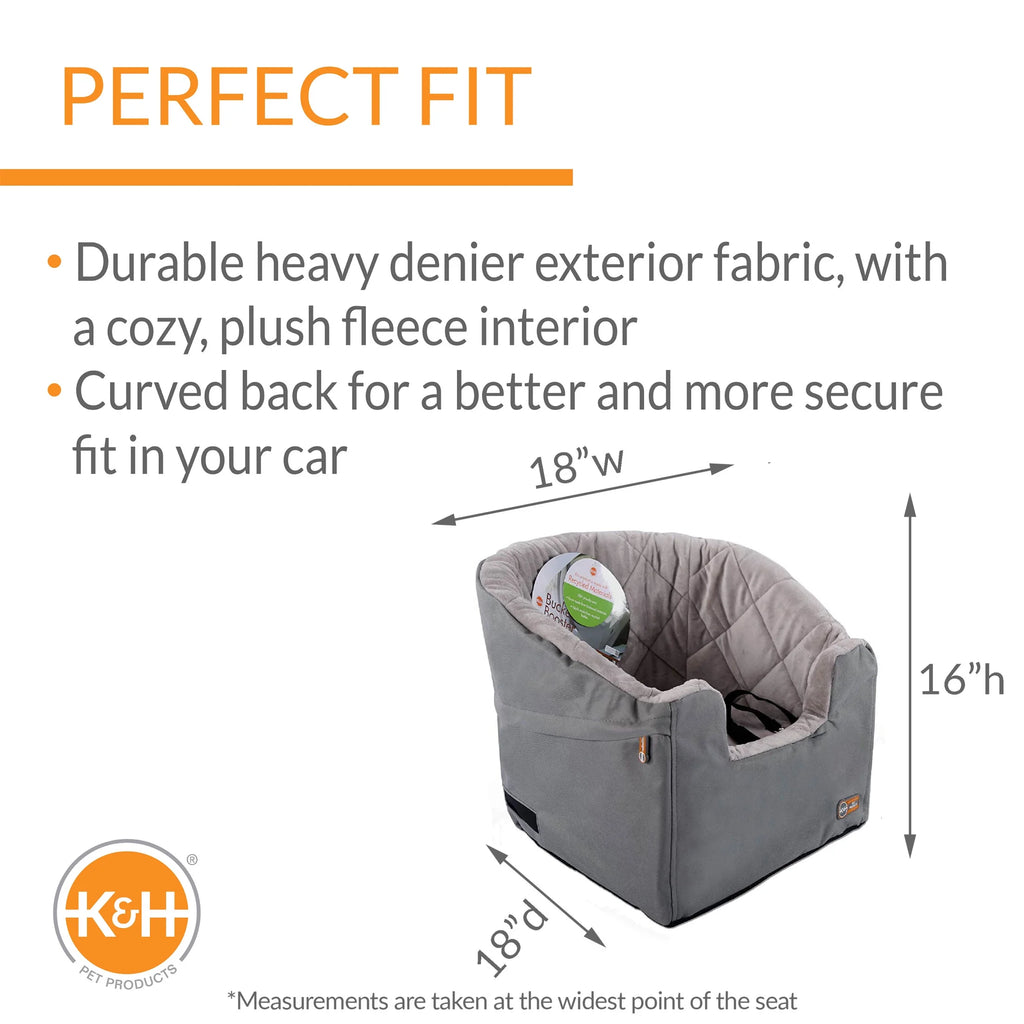 Bucket Booster Dog Car Seat Knockdown Gray/Gray Small
