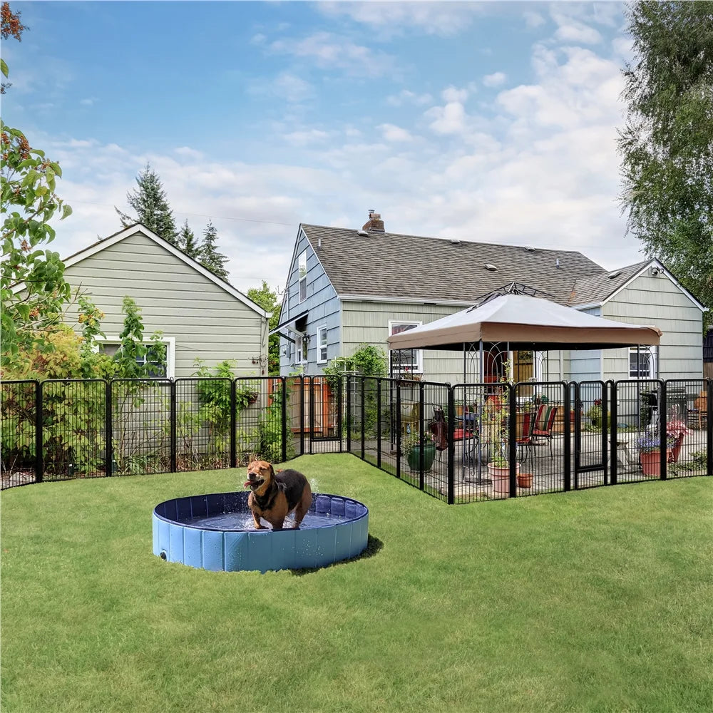47.2″ Tall 8 Panels Metal Pet Playpen for Exercise Outdoor Indoor Fence, Black
