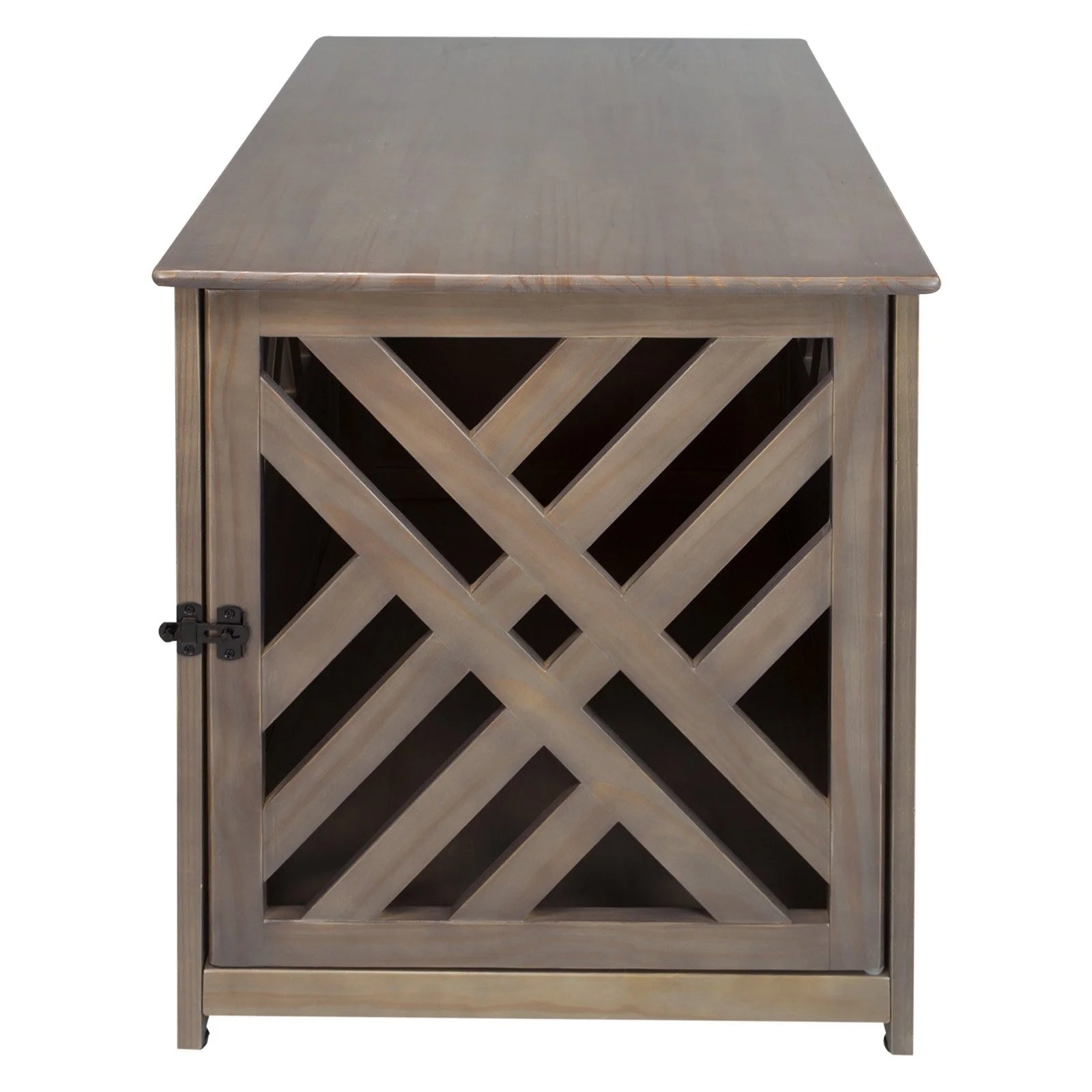 Modern Lattice Wooden Pet Crate End Table