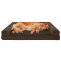 Plush & Suede Cooling Gel Foam Top Sofa Pet Bed for Dogs & Cats - Espresso, Jumbo