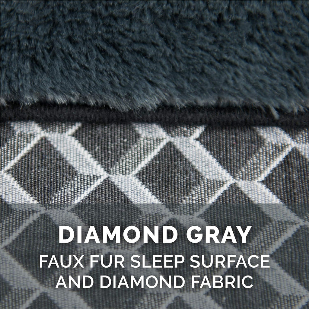 Replacement Dog Bed Cover Comfy Couch Plush & Décor Sofa-Style, Machine Washable - Diamond Gray, Jumbo (X-Large)