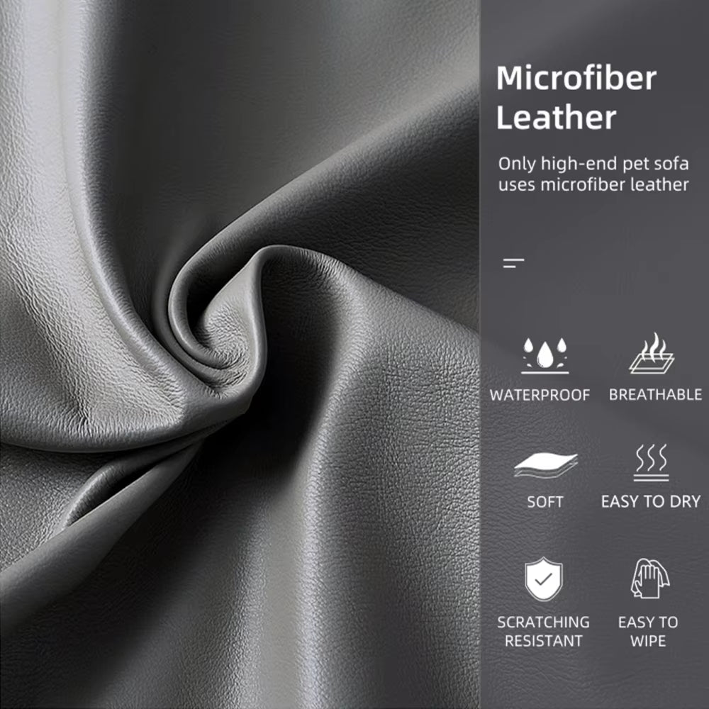 M-XXL Orthopedic Dog Bed Bolster Microfiber Leather Pet Dog Sofa Waterproof Couch Calming Bed with Removable Cover Easy Clean