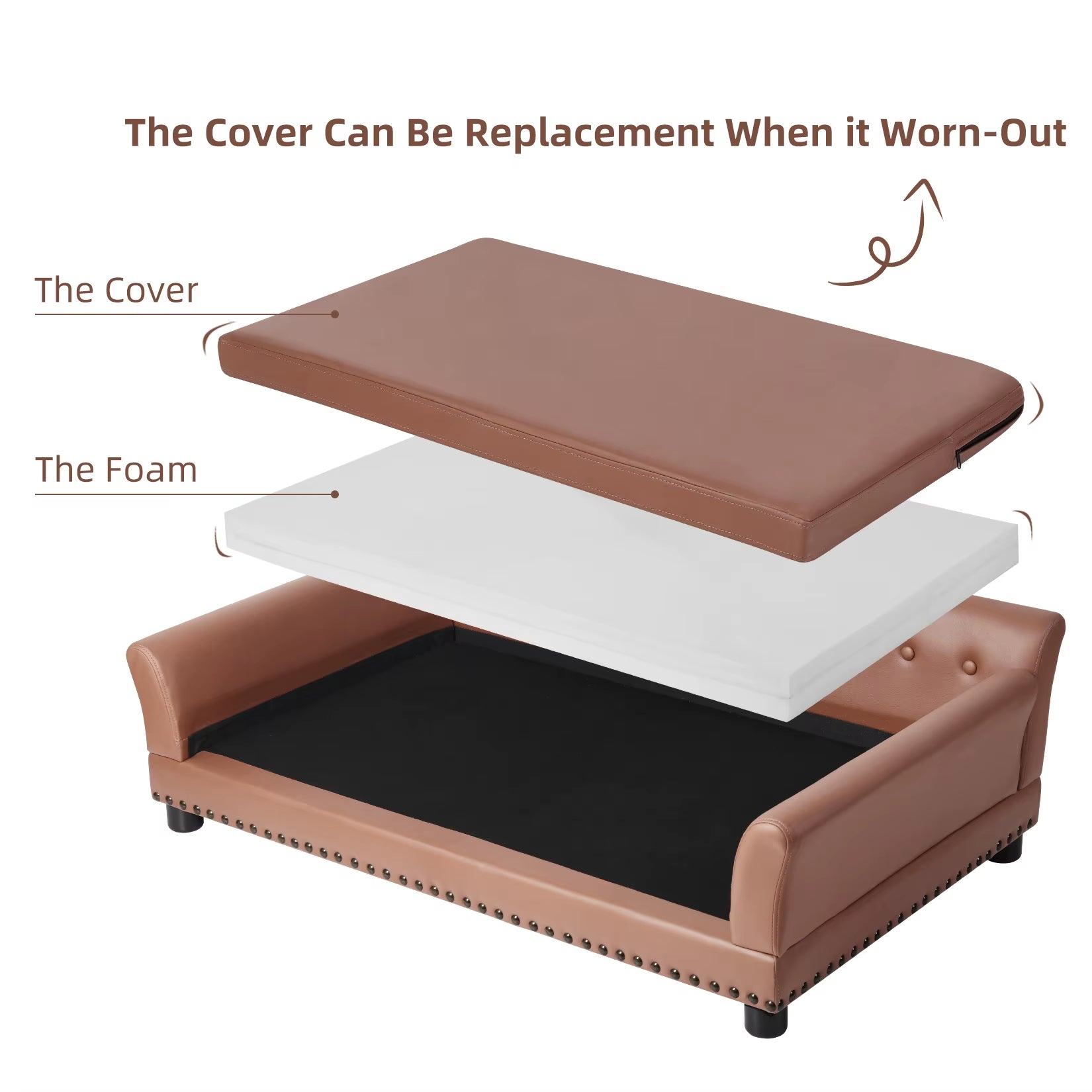 Pet Sofa Bed:  Waterproof Sofa-Type Dog Bed Pet Snuggle Lounge Bed with Removable Cushion