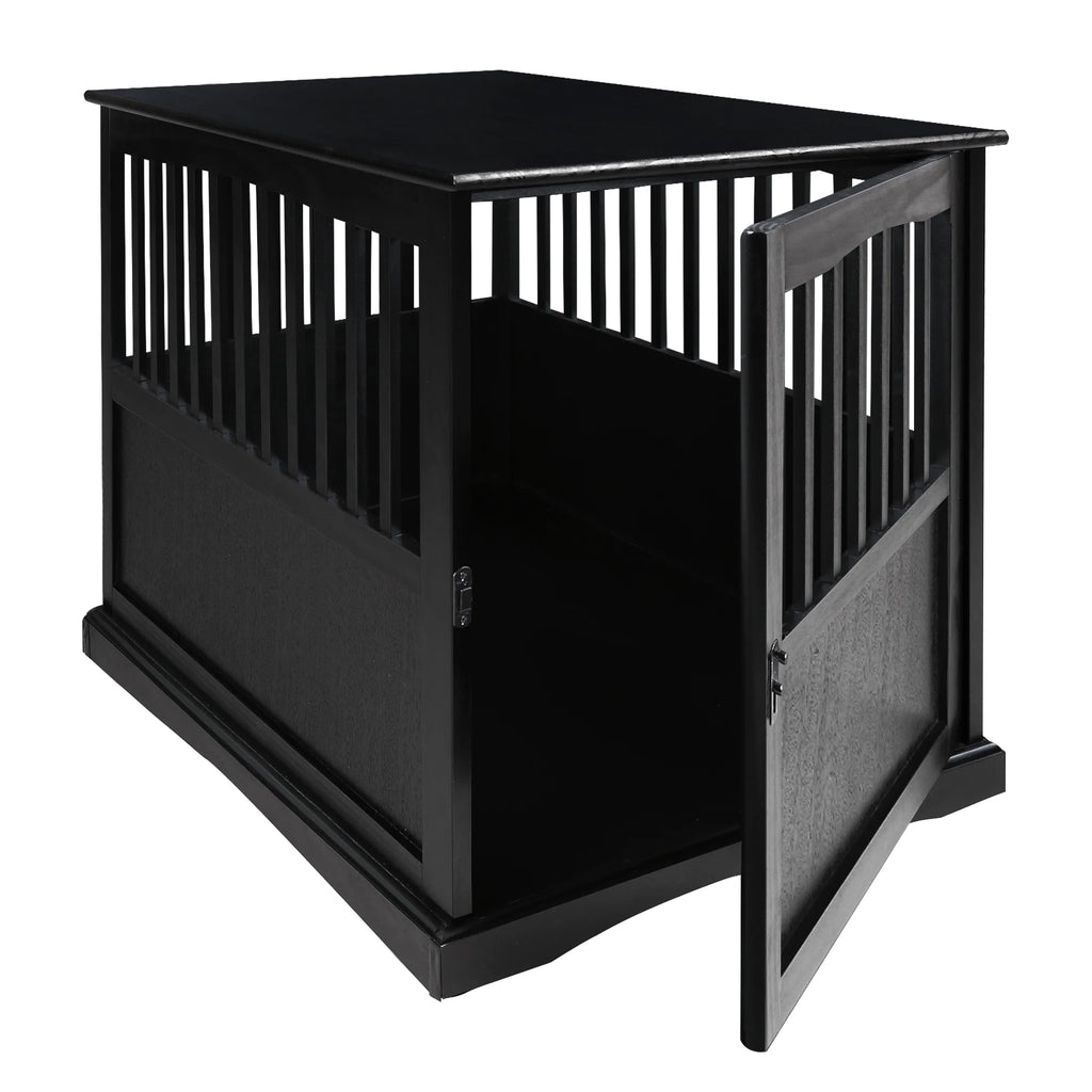 Newport Pet Dog Crate Furniture End Table, Black, 36"