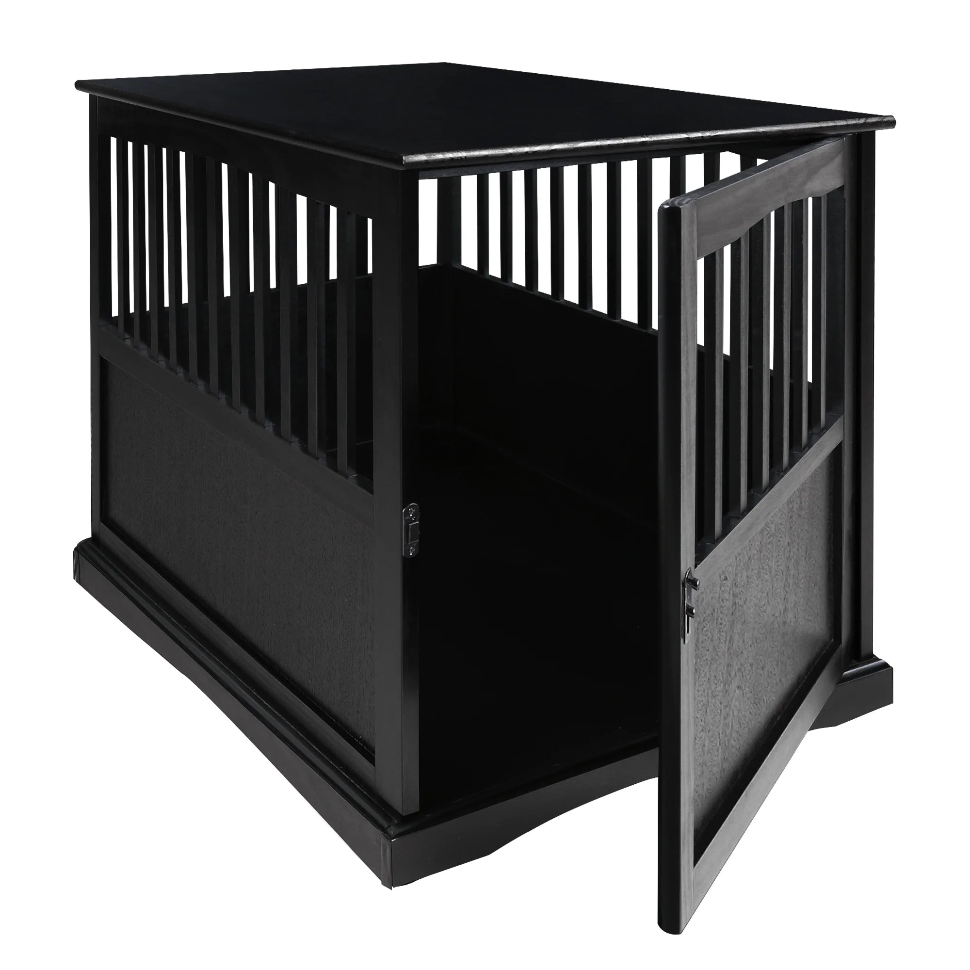 Newport Pet Dog Crate Furniture End Table, Black, 36"