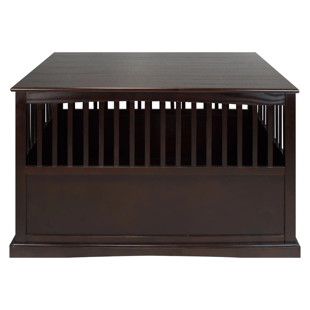 Wooden Extra Large Pet Crate Espresso End Table