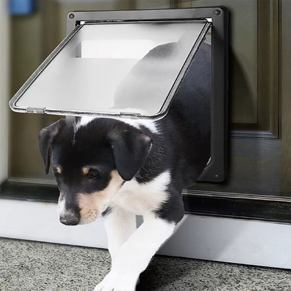 Pet Dog Door Safe Ferromagnetic Wall Entry Locking Automatically Close Pet Dog Cat Door Pet Supplies Flap Door Pet Door