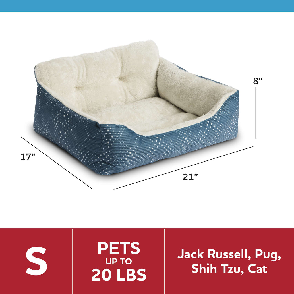 (6 Pack)  Dog & Cat Bed, Plush Lounger, Portable, Machine Washable, Blue, 21" X 17"